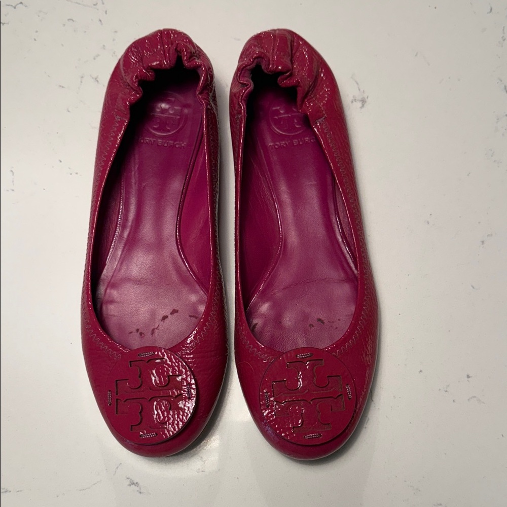 Tory Burch Women's Fuchsia Minnie Flats 9.5